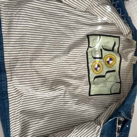 JouJou Indian Southwest Embroidered Beaded Embellished Denim Woman’s Jacket - Picture 8 of 11